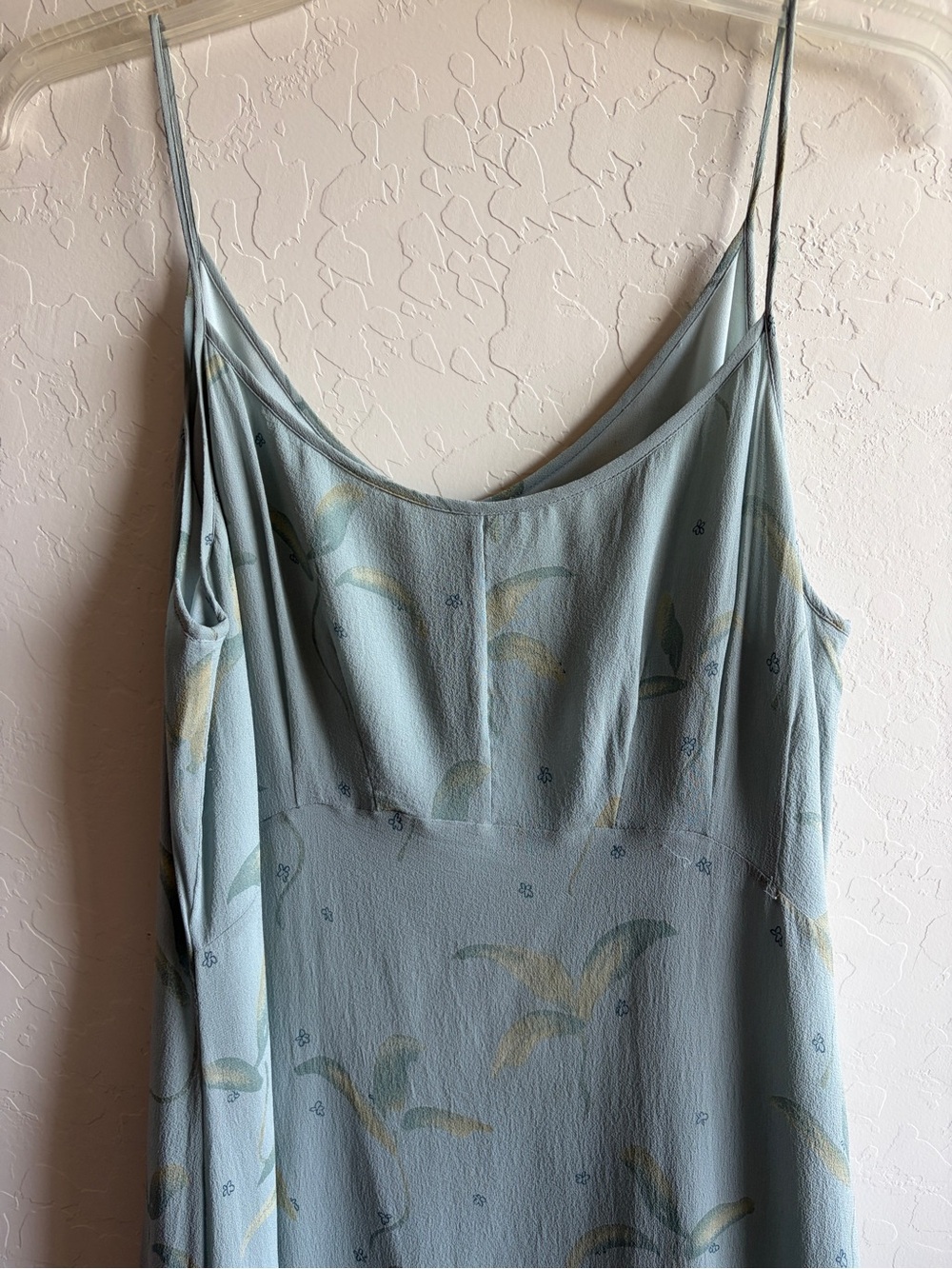 Sigrid Olsen Sky Blue Midi Slip Dress with Subtle Leaf Motif - Picture 3 of 5